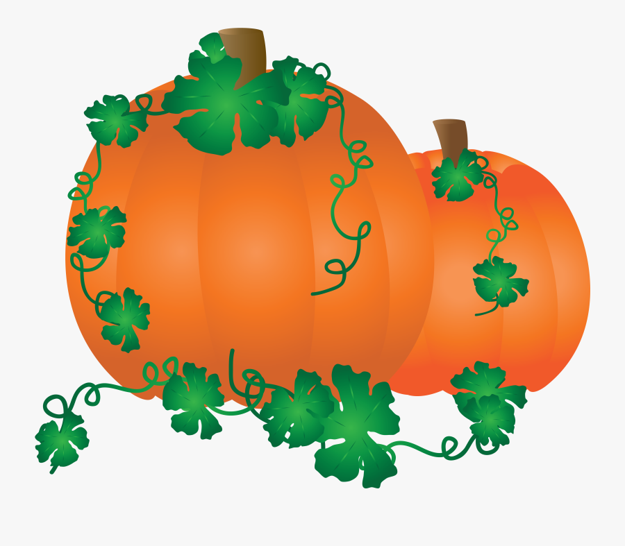 Pumpkin, Leaves, Harvest, October, Halloween, Carving - Calabazas De Halloween Con Hojas, Transparent Clipart