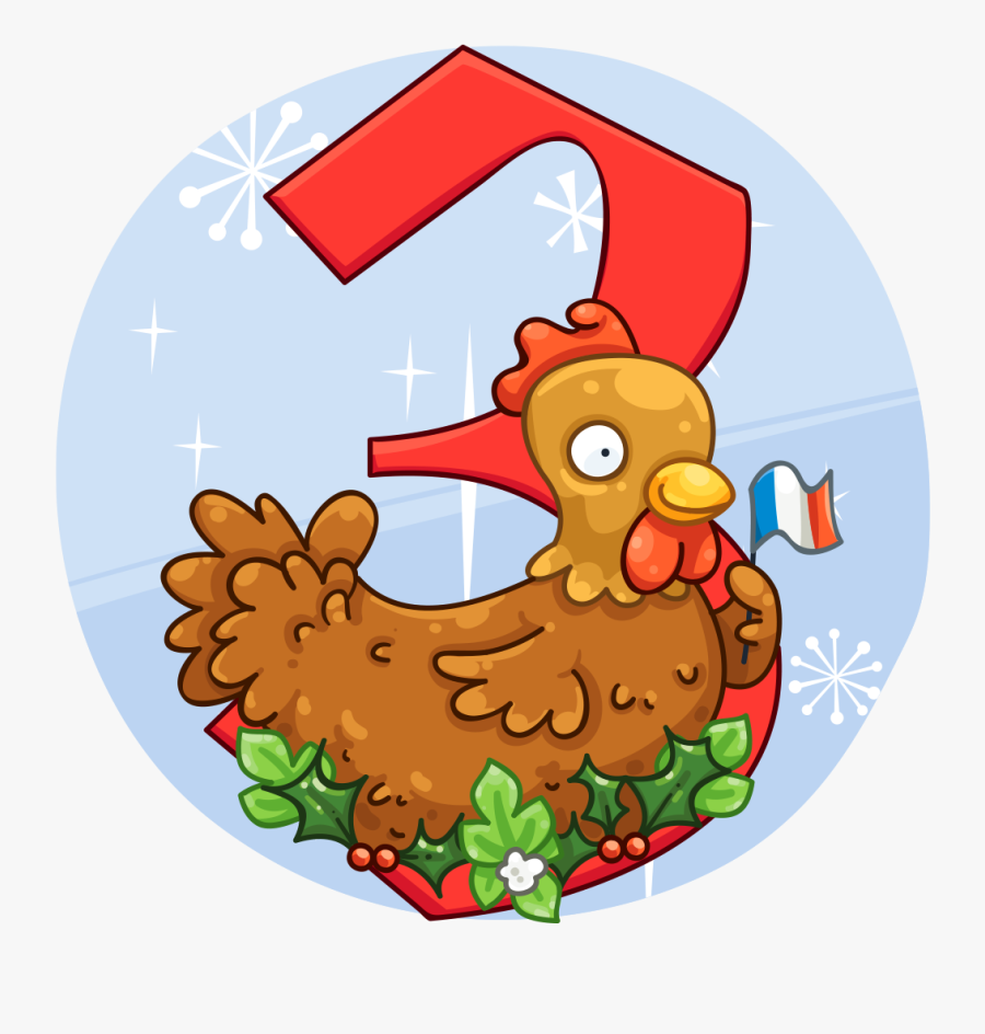 Transparent 3 French Hens Clipart - Cartoon, Transparent Clipart