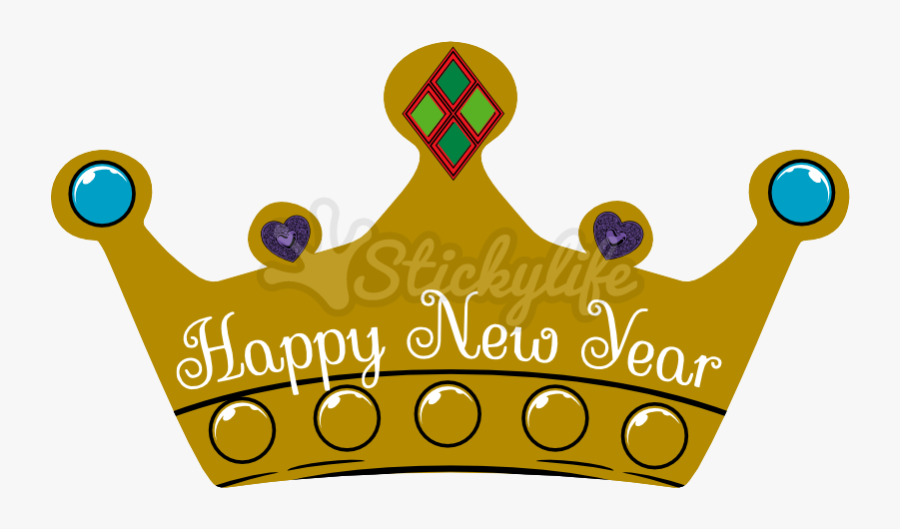 Happy New Year Decal - Happy New Year Tiara Clipart, Transparent Clipart