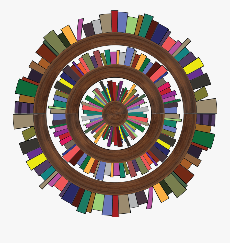 Radial Bookshelves 2 Clip Arts - Clip Art, Transparent Clipart