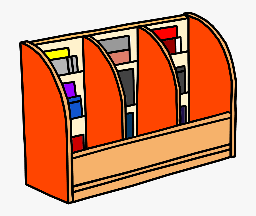 Book Display, Shelf, Curved, Filled With Books, Orange,, Transparent Clipart