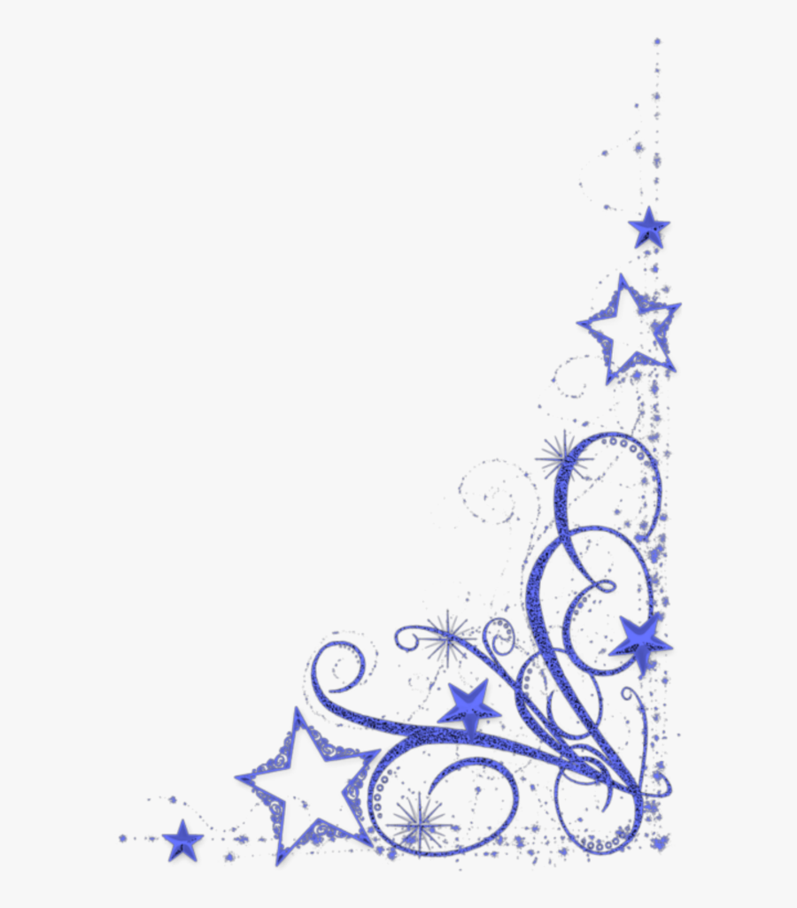 Transparent Star Border Png - Blue Glitter Star Border, Transparent Clipart