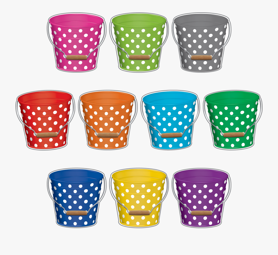 Polka Dot Buckets, Transparent Clipart