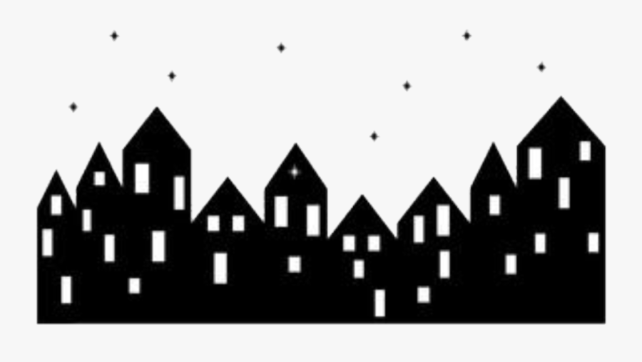 #houses #buildings #city #night #stars #borders, Transparent Clipart