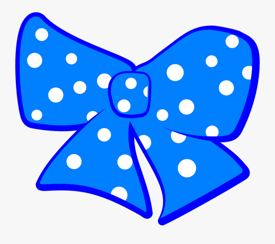 Bow, Polka, Dots, Ribbon, Blue, White, Decoration - Blue Polka Dot Bows, Transparent Clipart