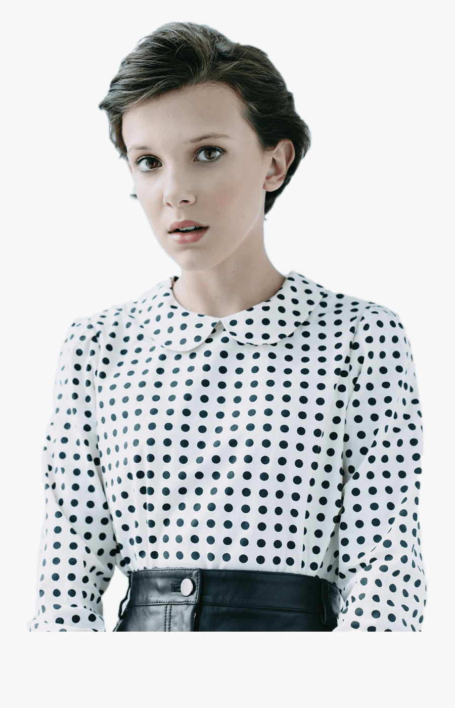 Millie Bobby Brown Polka Dot Blouse Clip Arts - Millie Bobby Brown, Transparent Clipart