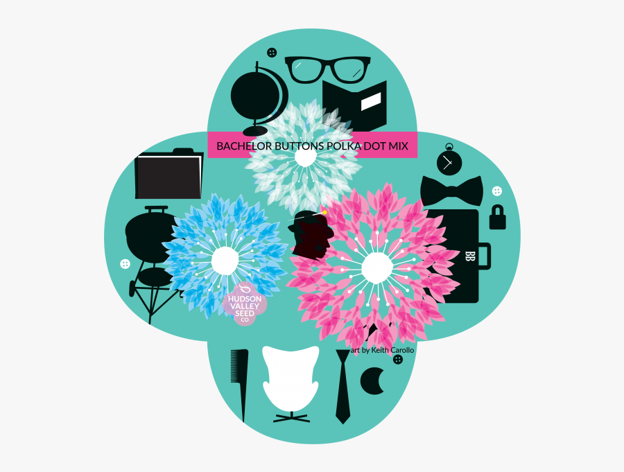 Bachelor Buttons Polka Dot Mix Quatrefoil - Circle, Transparent Clipart