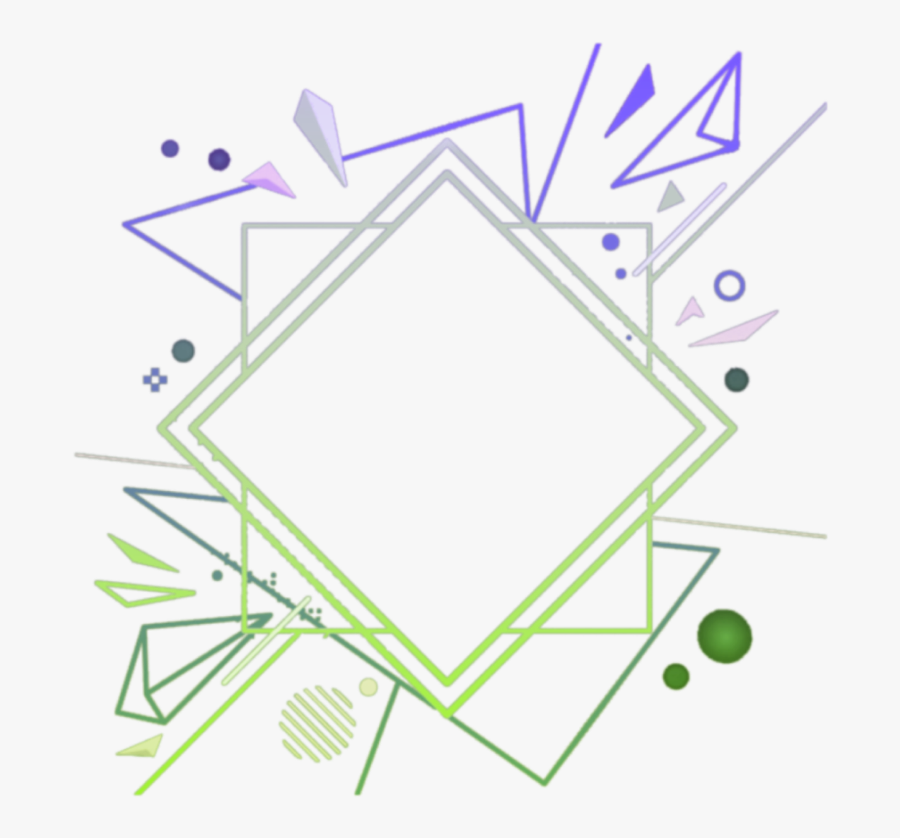 #frame #frames #stars #boarder #kpop #green #purple - Geometric Frame Png, Transparent Clipart