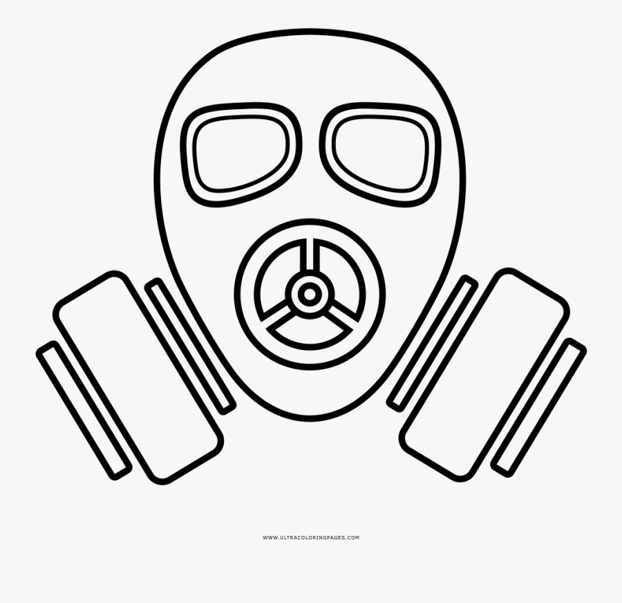 Gas Mask Coloring Page, Transparent Clipart