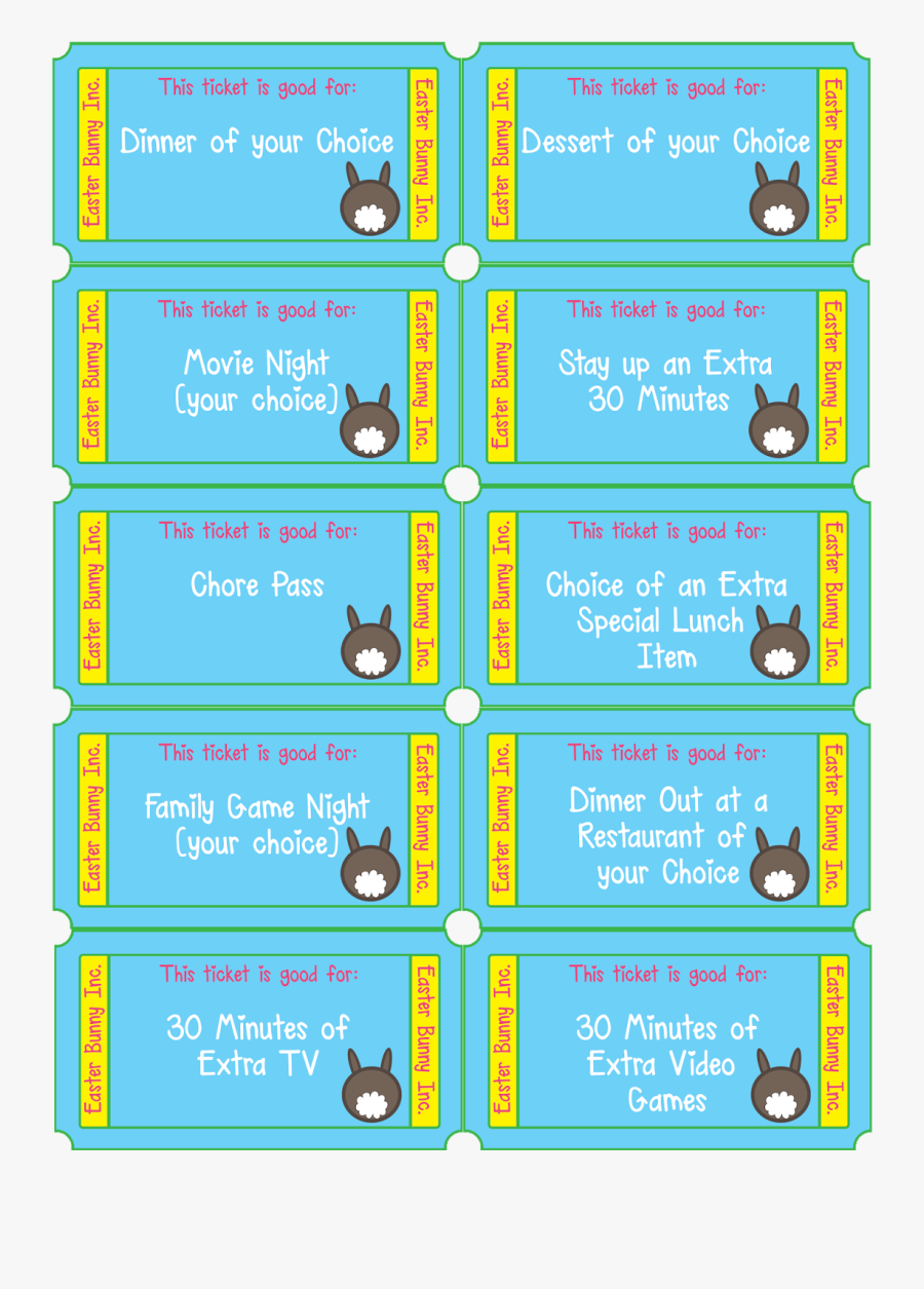 Clip Art Free Printable Tickets The - Easter Egg Hunt Ticket, Transparent Clipart