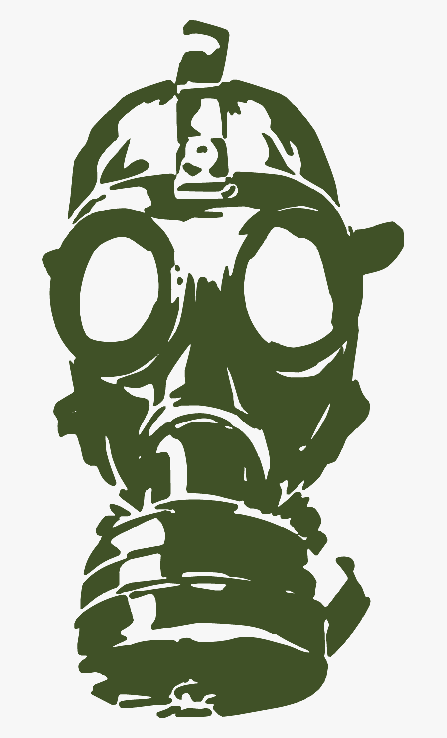 Gas Mask Stencil Art, Transparent Clipart