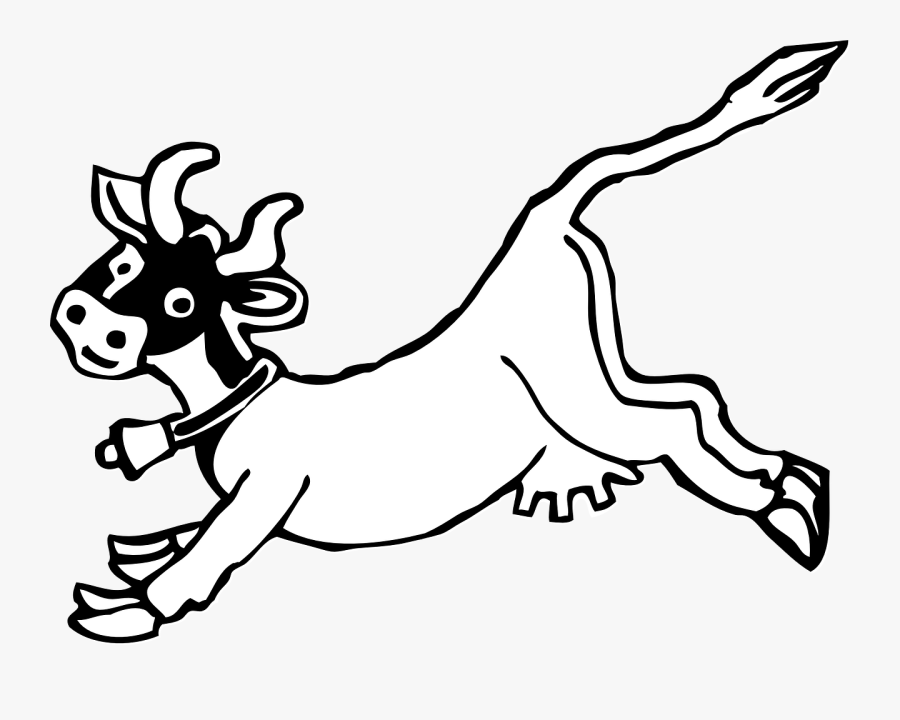 Cow Jumping Cartoon Cowbell Udder - Cow Clip Art, Transparent Clipart