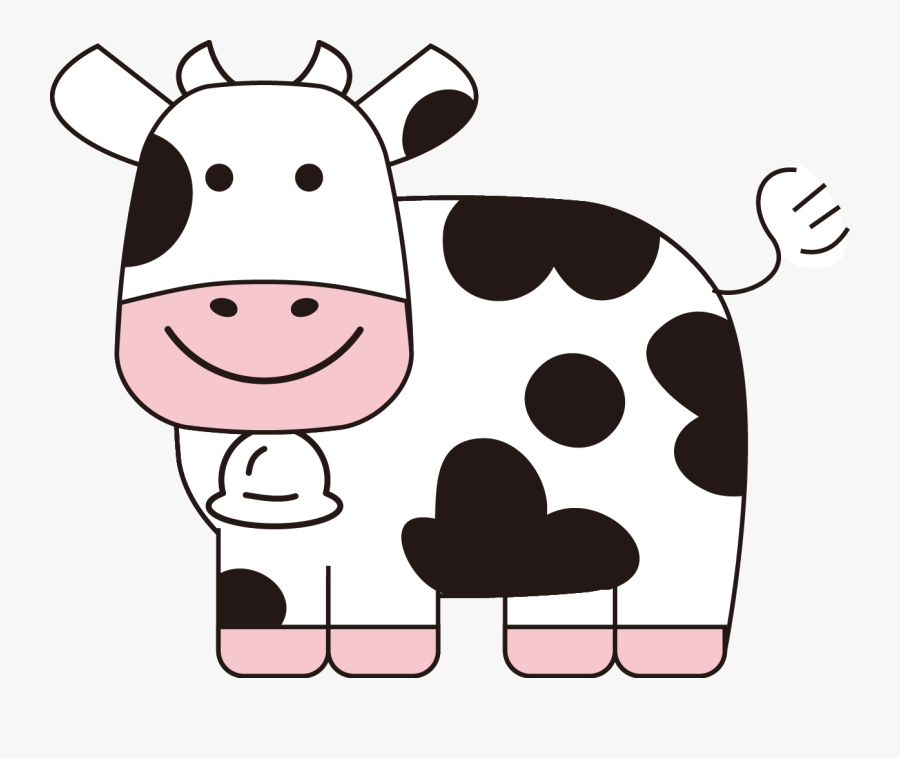 Cute Cartoon Cow - Cows Cartoon Images Black & White, Transparent Clipart