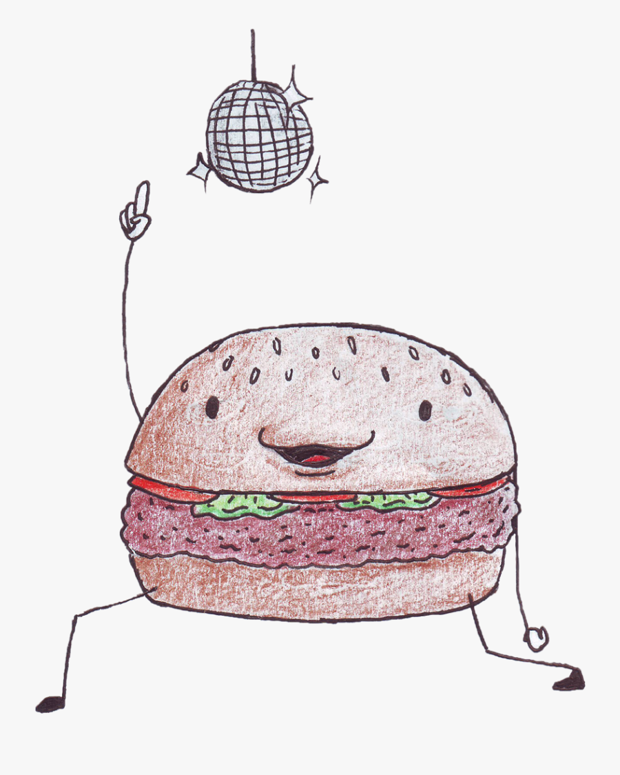 Disco Burger - Cartoon, Transparent Clipart