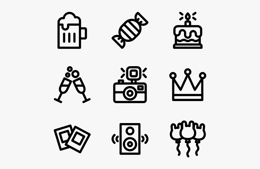 Party - Icons For Presentations, Transparent Clipart