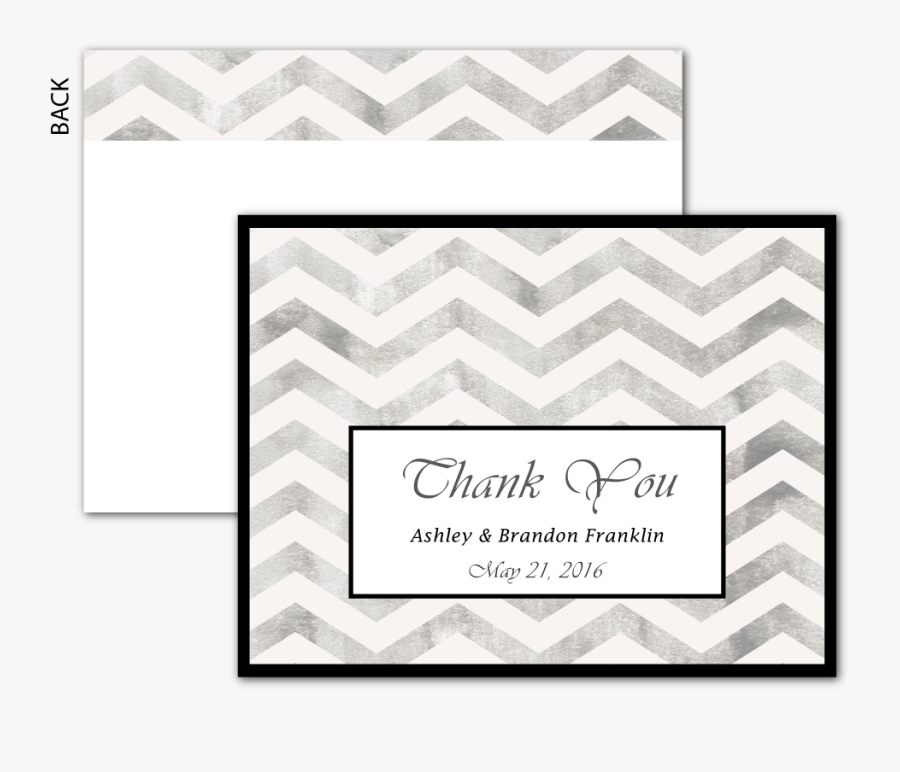 Chevron Thank You Card Flat Motif - Paper, Transparent Clipart