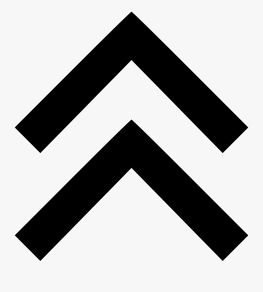 Double Chevron Up - Up Arrow Png Icon, Transparent Clipart