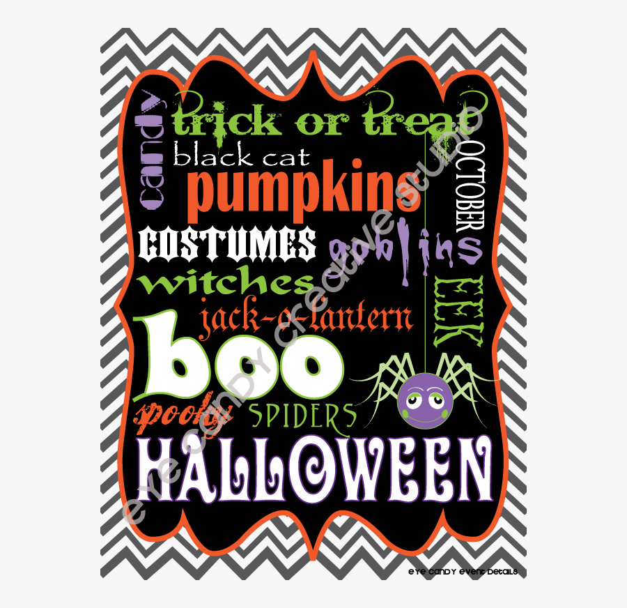 Transparent Chevron Pumpkin Clipart - Halloween Printable Posters, Transparent Clipart