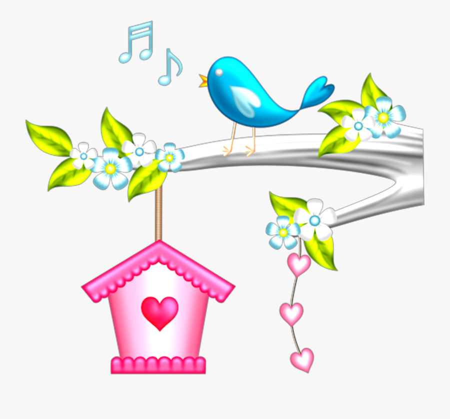 #ftestickers #clipart #cartoon #bird #birdhouse #cute - Cute Bird And Birdhouse Clipart, Transparent Clipart