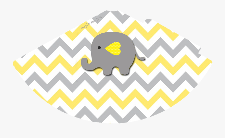 Baby Elephant In Grey And Yellow Chevron Free Printable - Yellow, Transparent Clipart