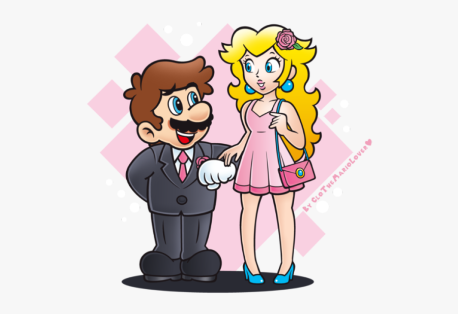 Super Mario Bros - Mario And Peach Date, Transparent Clipart