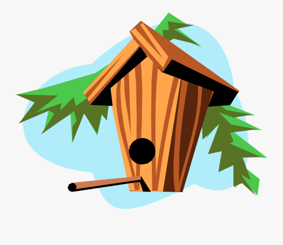 Vector Illustration Of Birdhouse Or Birdbox Nest Boxes - Bird Houses, Transparent Clipart
