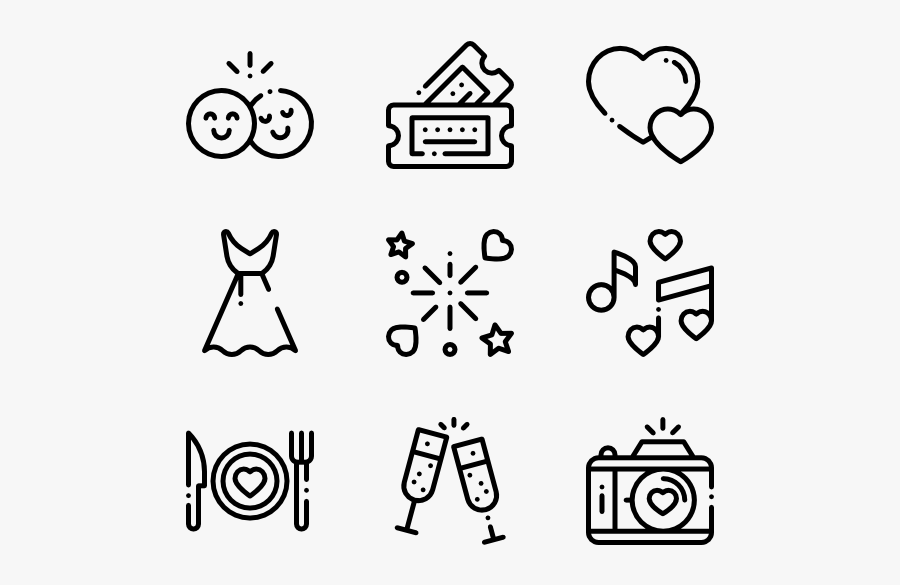 Date Night - Black And White Cute Png, Transparent Clipart