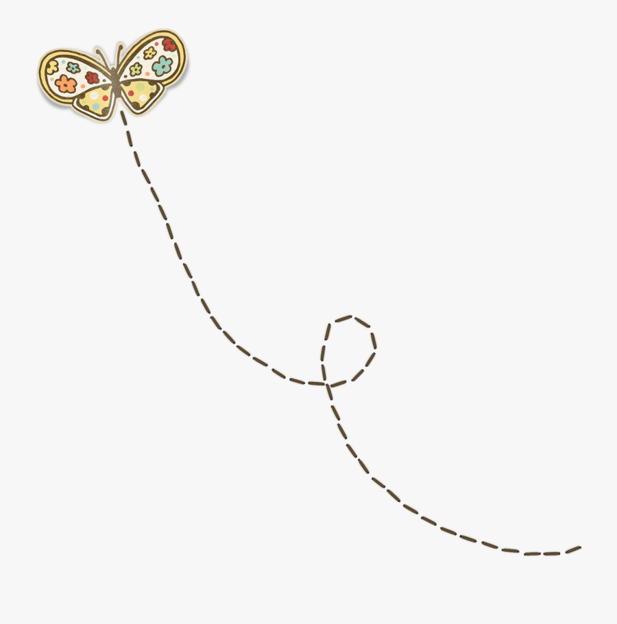 Butterfly And Trail Clip Art , Png Download - Scrapbook Png, Transparent Clipart