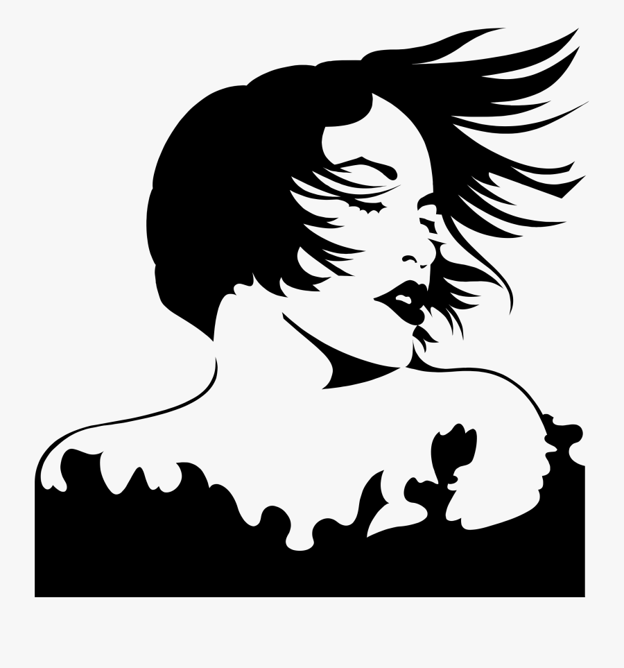 Silhouette Woman Clip Art - Transparent Woman Face Silhouette Png, Transparent Clipart