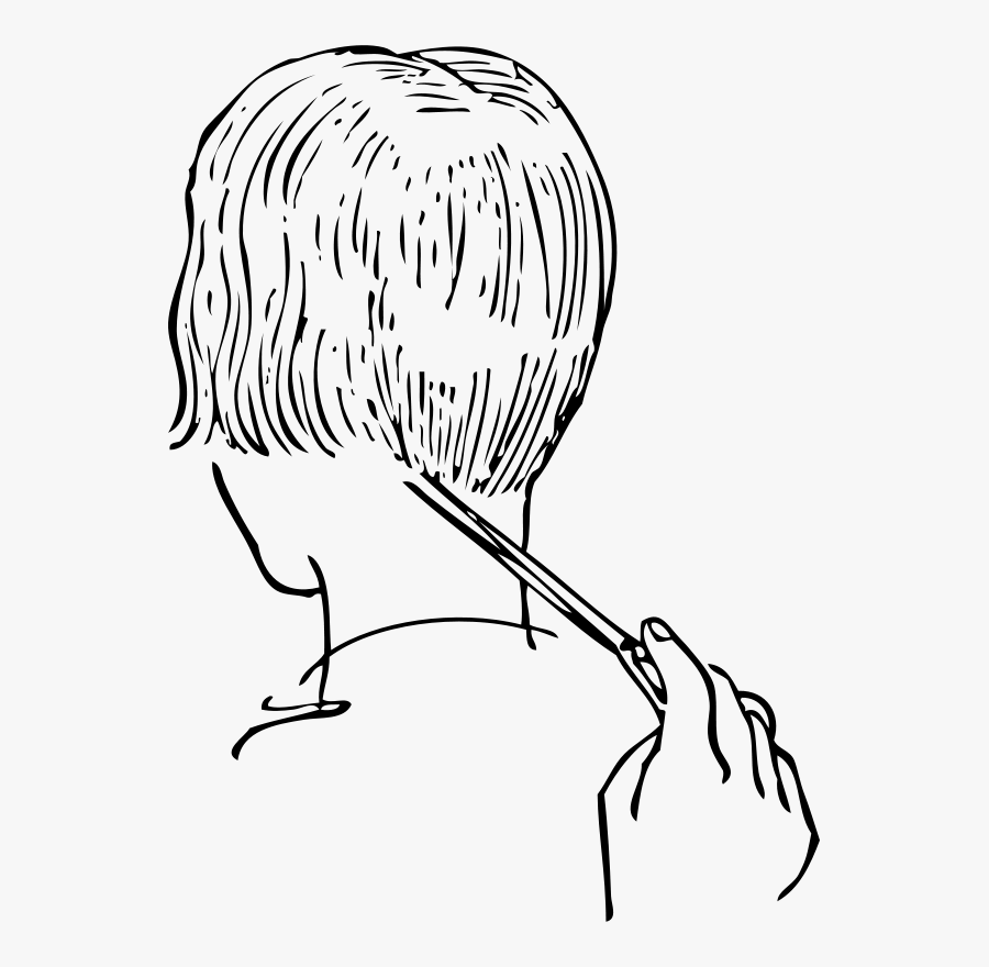 Outline Pictures Of Cutting Hair, Transparent Clipart