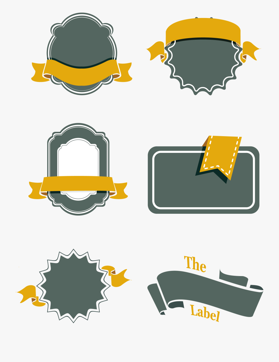 Label Png File - Retro Ribbon Png, Transparent Clipart