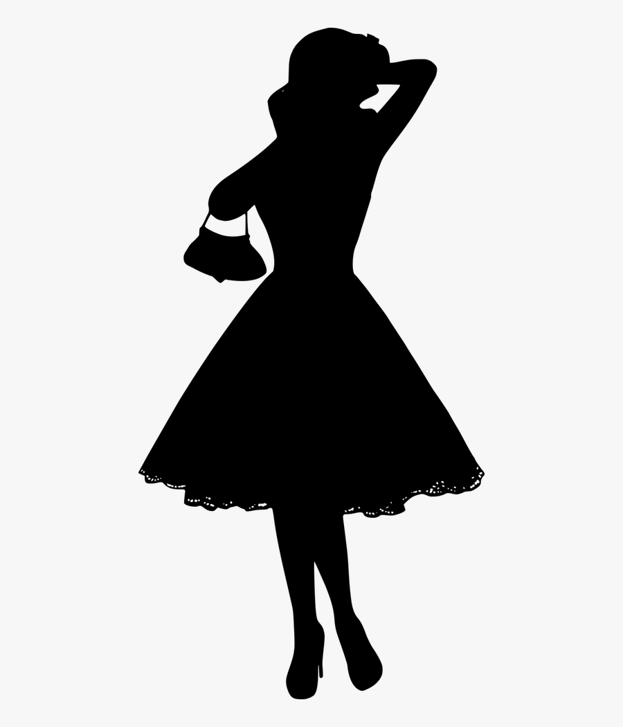 Dress Silhouette Women - Siluetas De Mujeres Con Vestidos, Transparent Clipart