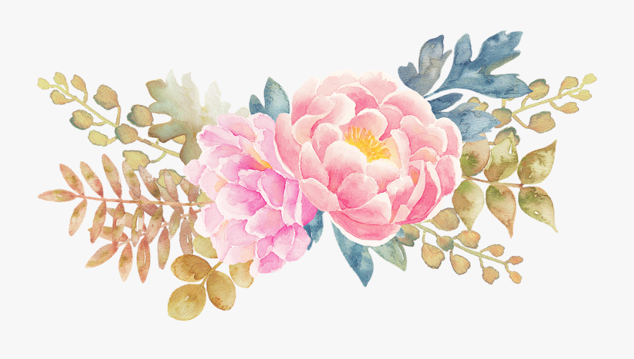 Transparent Peonies Clipart - Pastel Watercolor Flower Png, Transparent Clipart