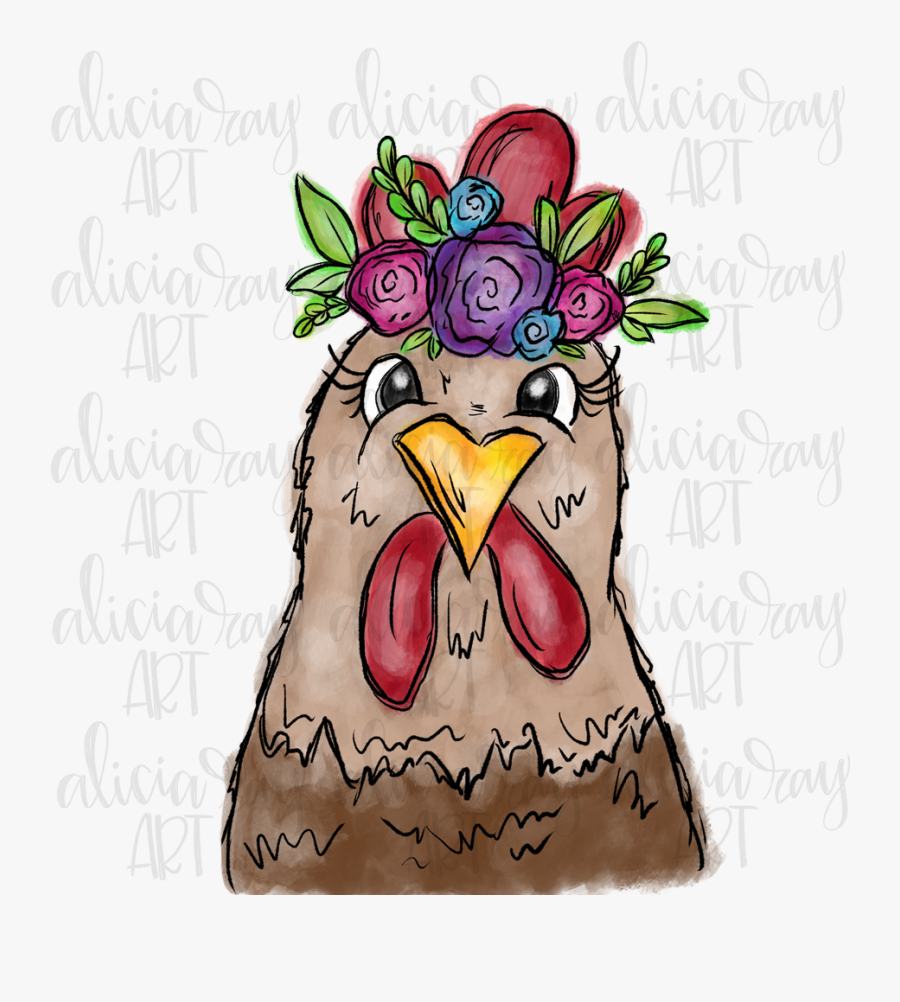 Boho Chicken Example Image - Cartoon, Transparent Clipart