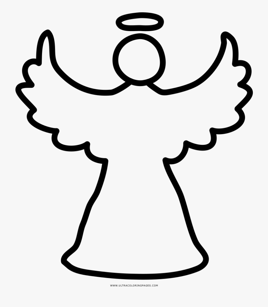 Christmas Angel Coloring Page - Christmas Angel Drawing Black And White, Transparent Clipart