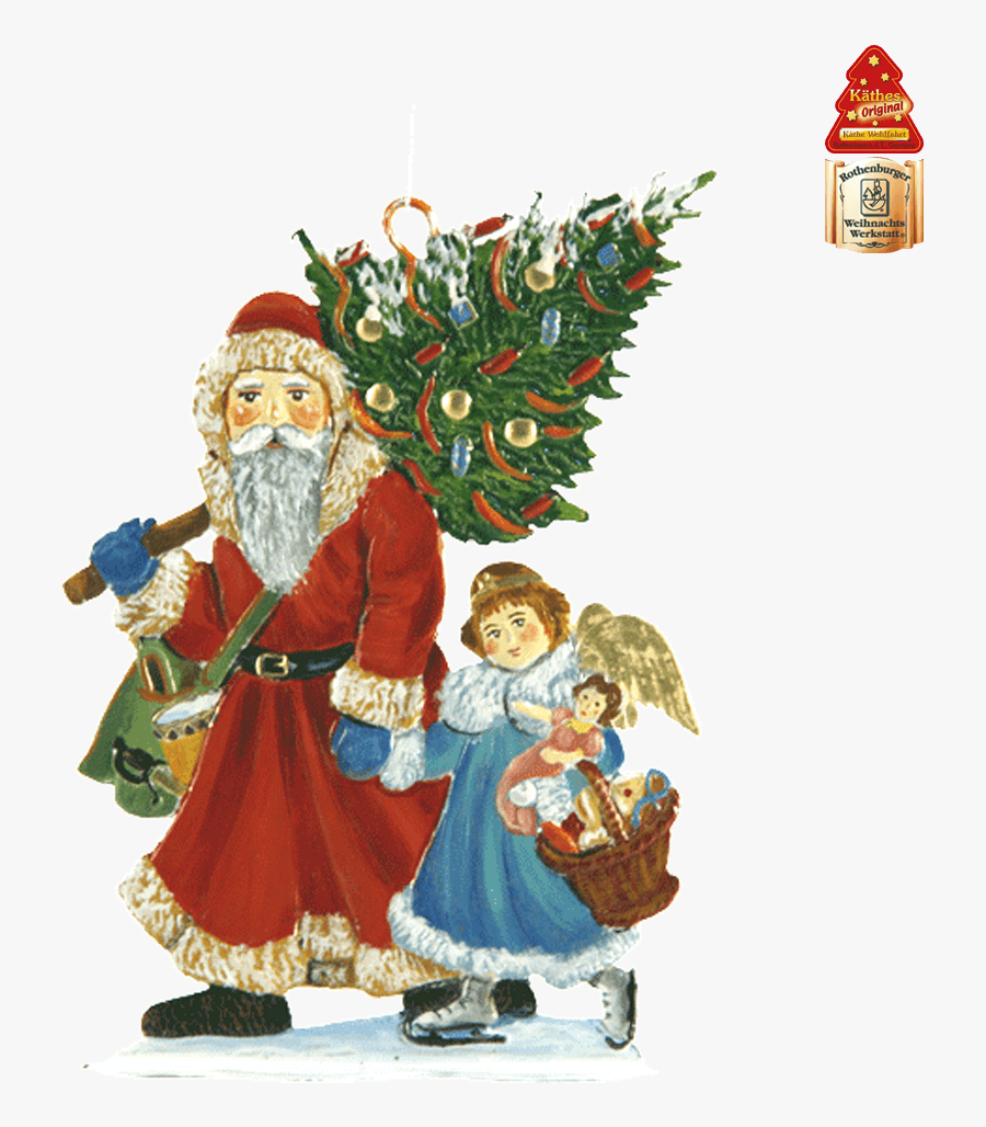 Santa With Angel - Christmas, Transparent Clipart