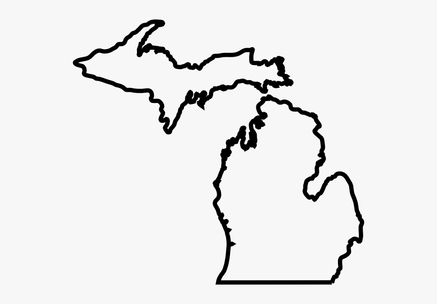 Michigan Map Outline Clip Art - Michigan Outline Png, Transparent Clipart