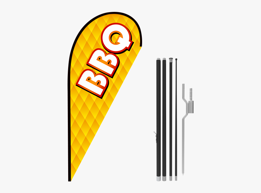 11ft Bbq Stock Teardrop Flag With Ground Stake - Graphic Design, Transparent Clipart