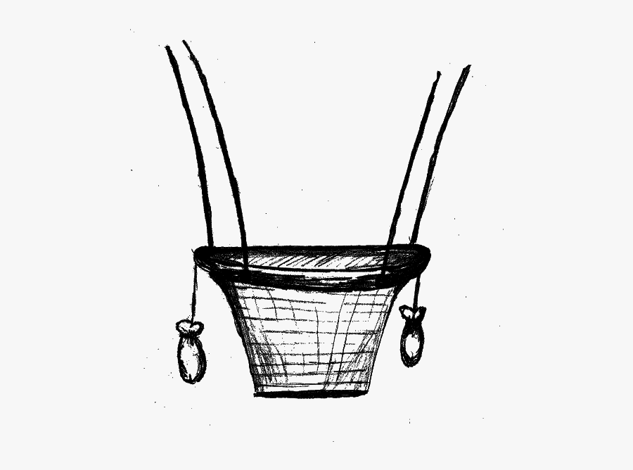Transparent Balloons Black And White Clipart - Hot Air Balloon Basket Drawing, Transparent Clipart