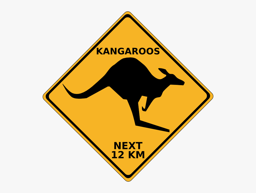 Crossing Kangaroo Sign Hi Clipart - Watch Out For Kangaroos, Transparent Clipart
