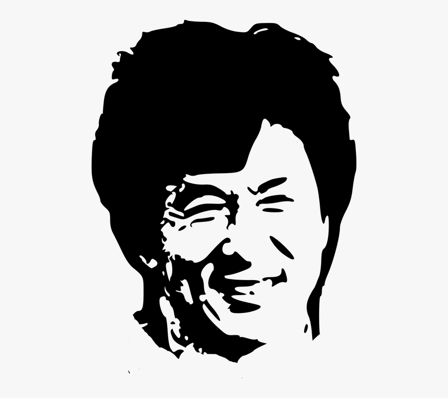 Jackie Chan, Movie, Actor, People, Man, Celebrity - Jesus Face Black And White, Transparent Clipart