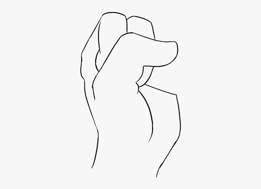How To Draw Fist - Line Art, Transparent Clipart