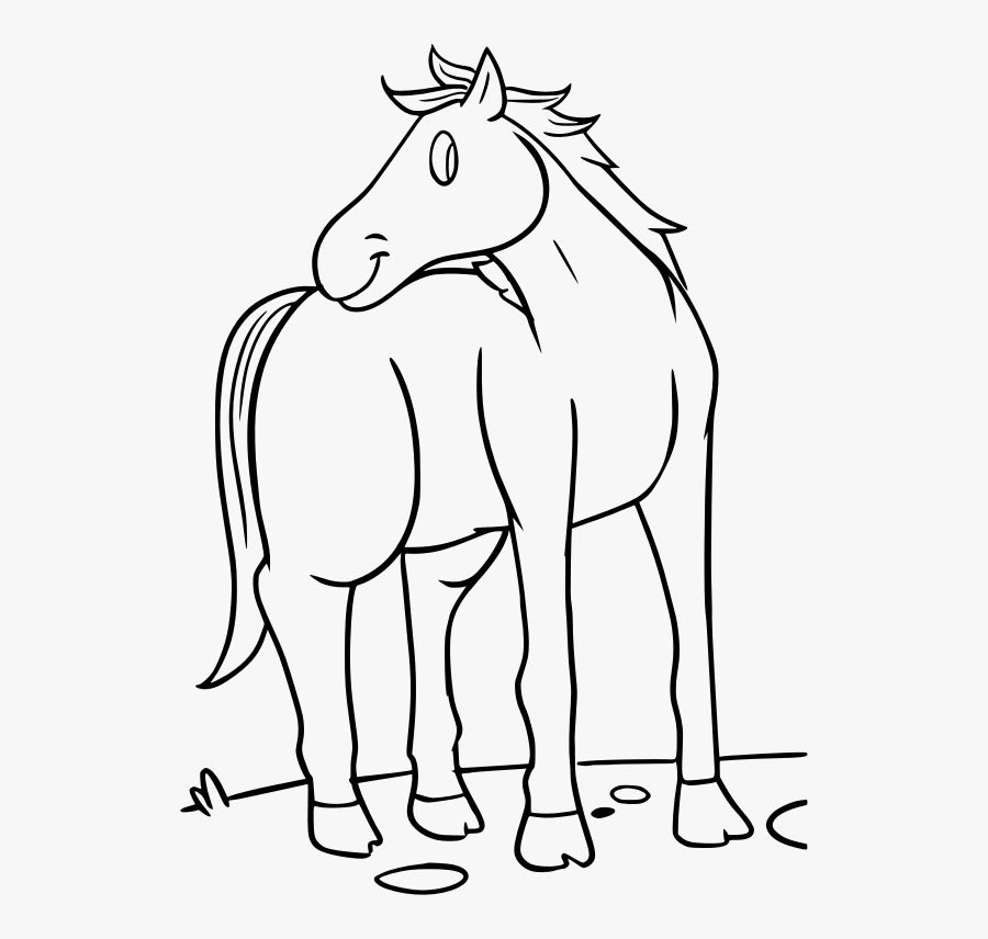 Donkey,pony,monochrome Photography - Clipart Png Horse Coloring, Transparent Clipart