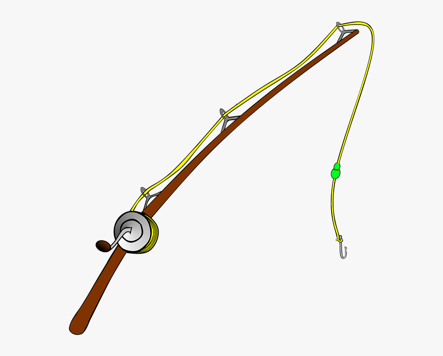 Fishing Rod, Fishing, Comic, Graphic, Cord, Angler - Transparent Background Fishing Rod Clipart, Transparent Clipart