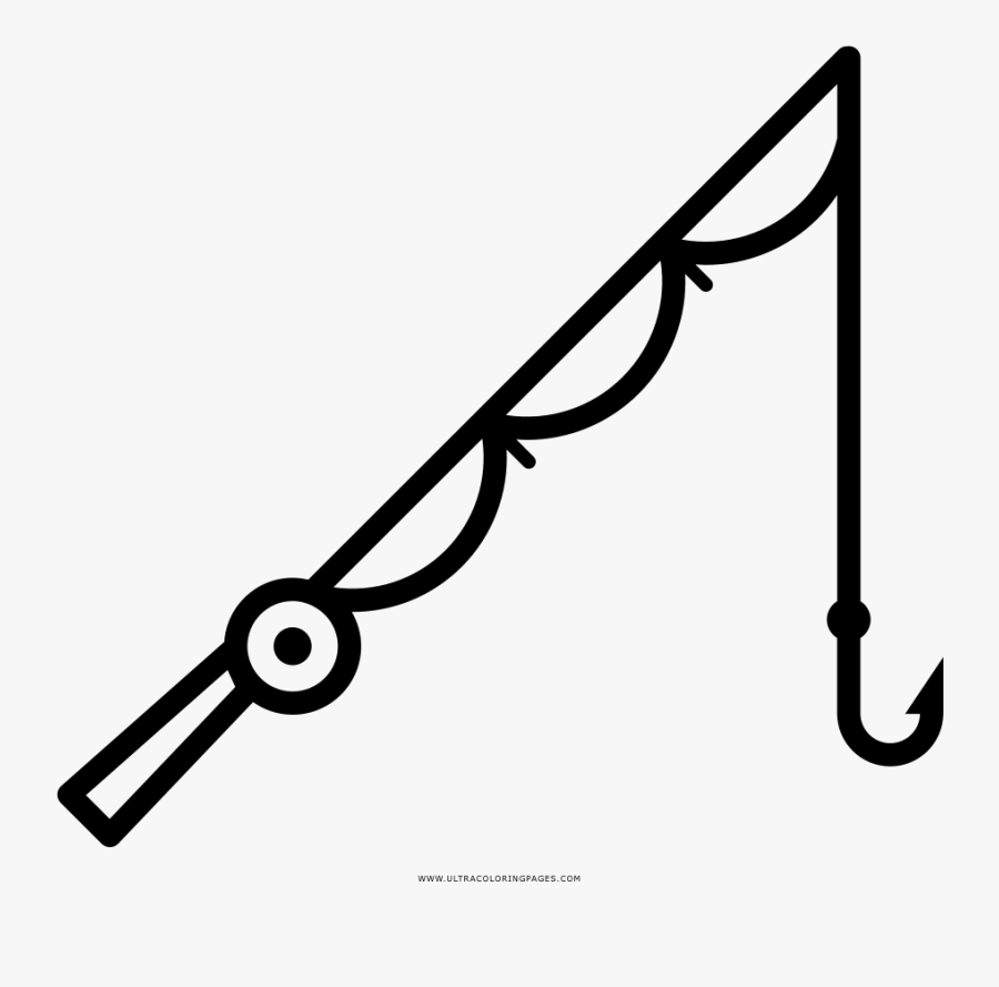 Fishing Rod Coloring Page - Dibujos De Cañas De Pescar Para Pintar, Transparent Clipart