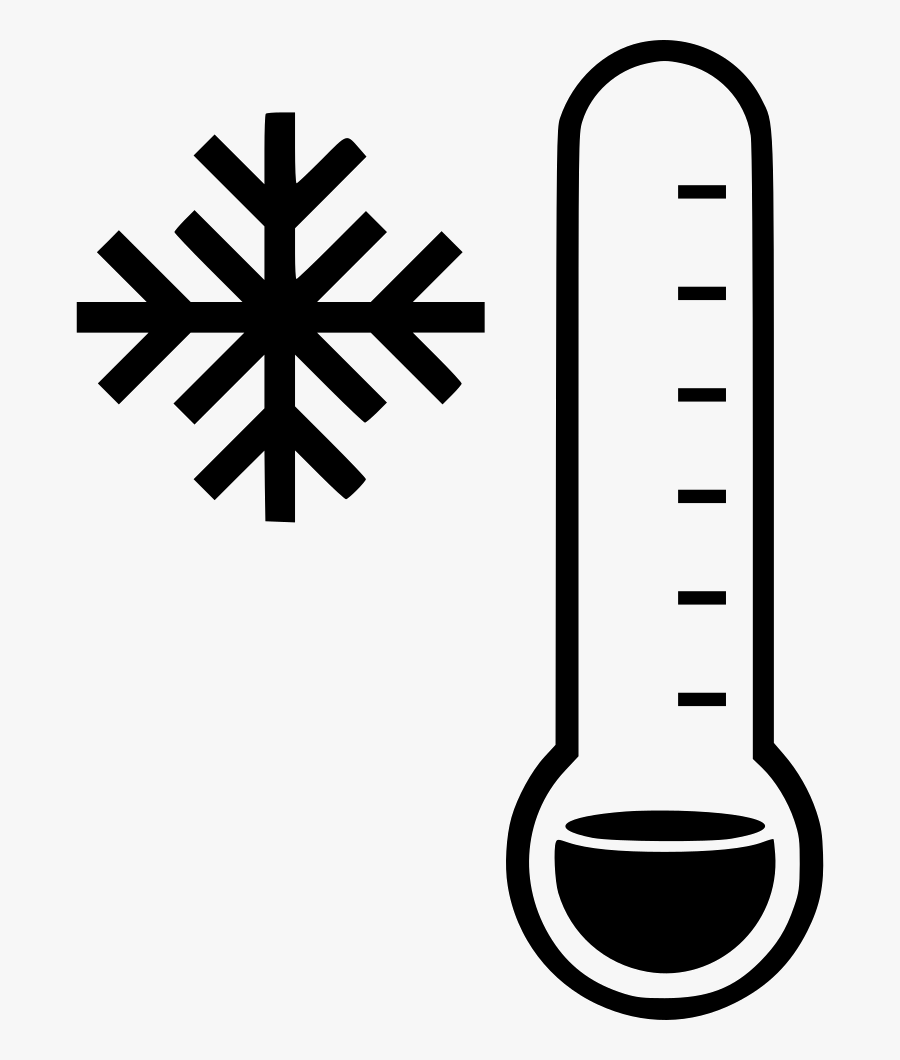 Thermometer Cold Low Temperature - Cold Weather Clipart Black And White, Transparent Clipart