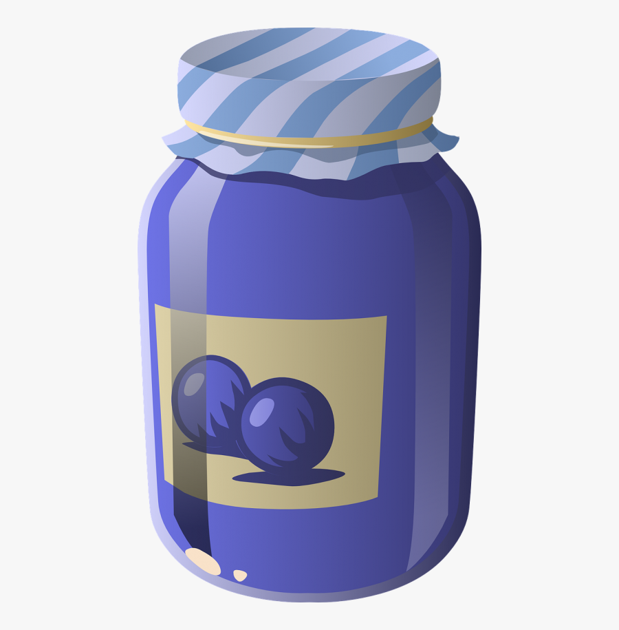 Blueberry, Sauce, Jars, Blue, Glasses, Transparent - Clip Art Blueberry Jelly, Transparent Clipart