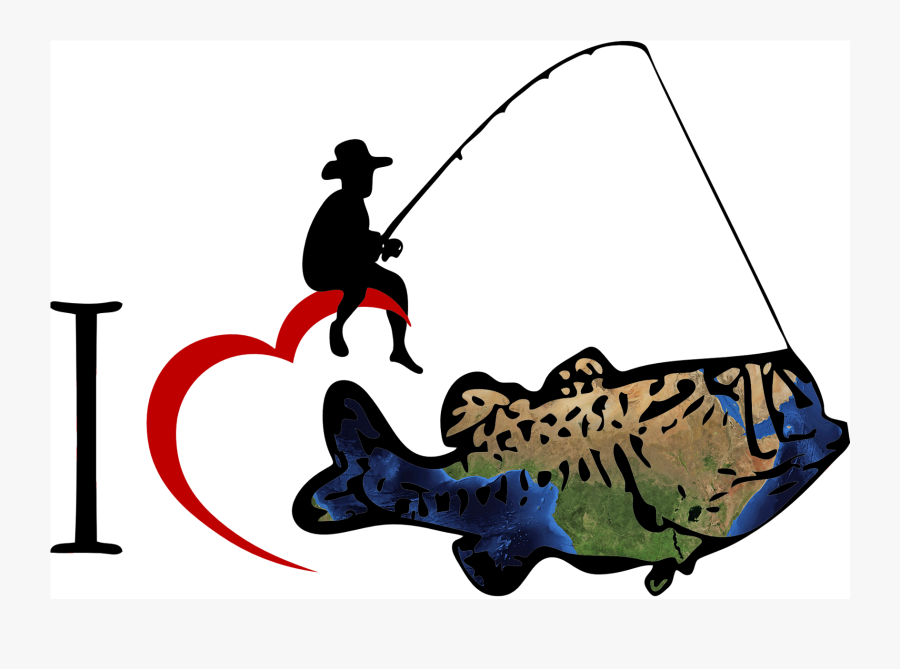 Love Fishing, Transparent Clipart