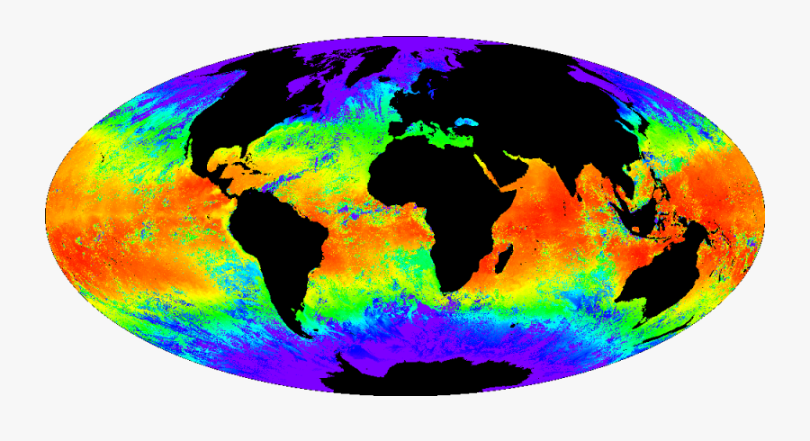 Global Mercator Projection Map Of Ocean Temperatures - Sea Surface Temperature Gif, Transparent Clipart