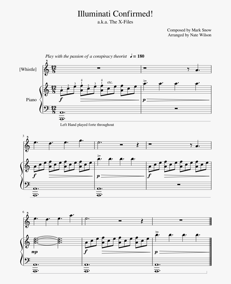 △ Illuminati Confirmed △ Sheet Music For Piano, Recorder - Illuminati Theme Song Piano Sheet Music, Transparent Clipart